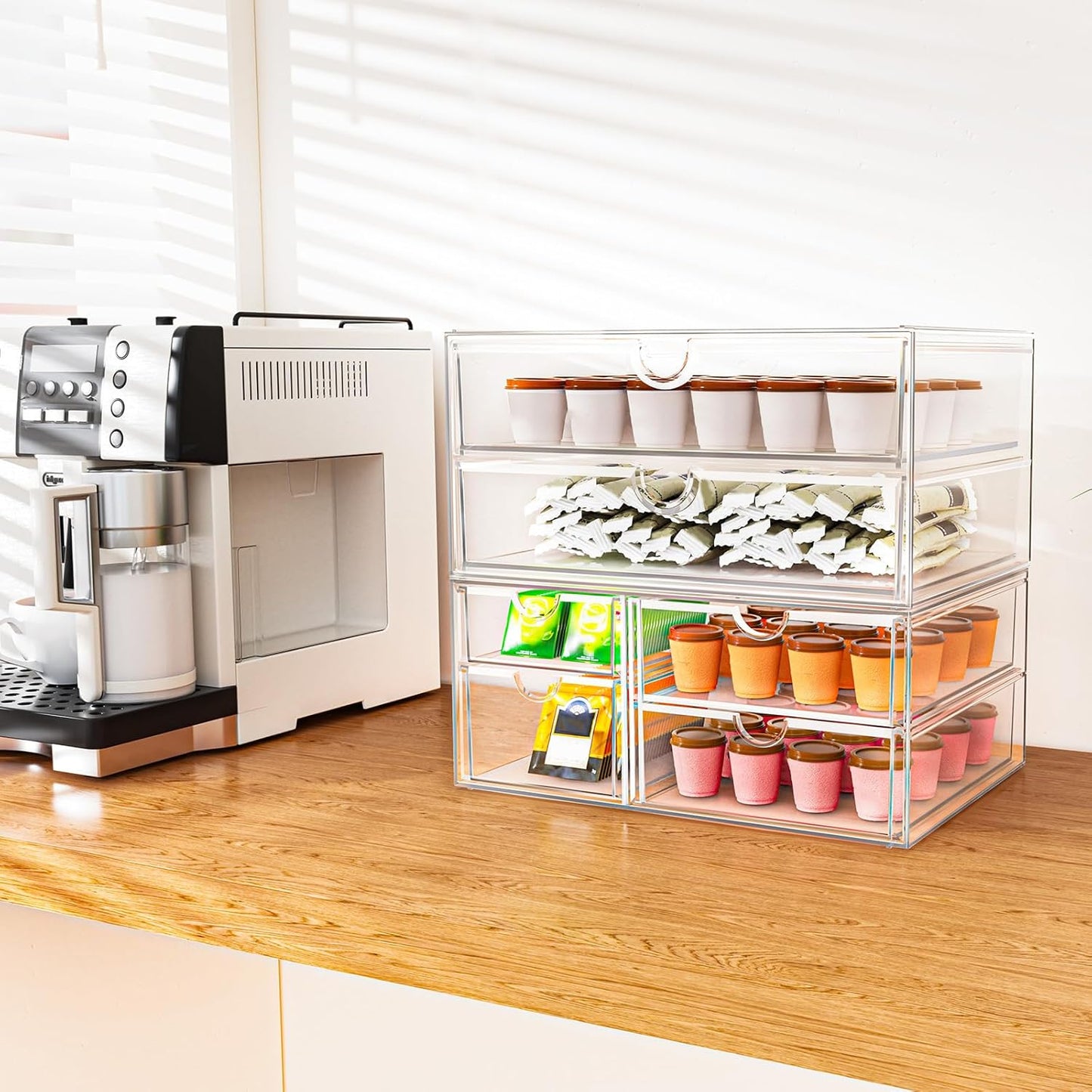 Acrylic Organizer with 6 Drawers, Bathroom Counter Organizer, Makeup Desk Organizers, Office Supplies, Storage Drawers for Cosmetic, Pencil, Coffee