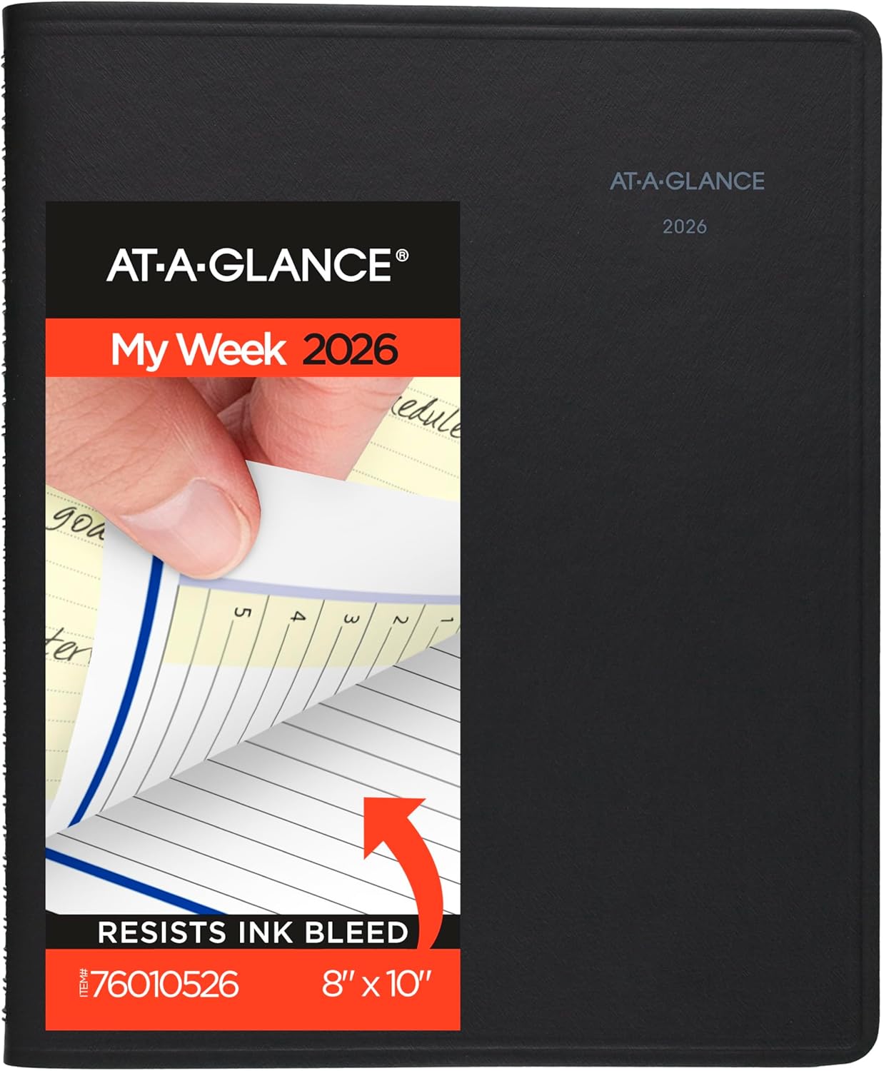 AT-A-GLANCE 2026 Appointment Book Planner, Weekly & Monthly, 8" x 10", Large, QuickNotes, Black (76010526)