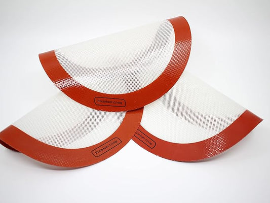 Round Silicone Baking mat for Cakes, Pastry, pies, 0.75 MM Thick, Reusable Baking Liner, Non-Stick, Easy Clean, Professional Grade (3, 9" Round)