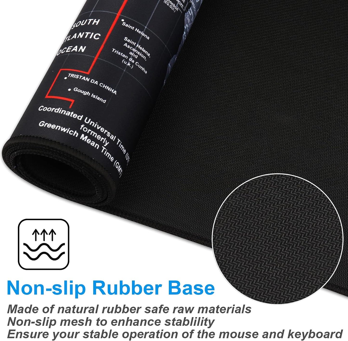 XXL Professional Large Mouse Pad & Computer Game Mouse Mat (35.4x15.7x0.1IN, Map) (90 * 40 Map)