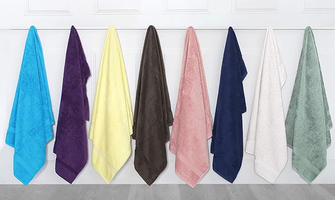 SALBAKOS 100% Turkish Cotton Extra Large Bath Sheet Set of 2 35x70 inch | Heirloom Quality | Hotel & Spa Collection | Soft, Absorbent Oversize Bath Towels | Made in Turkey (Yellow, 2 Bath Sheets)