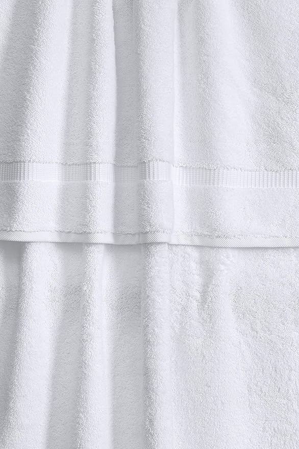 SALBAKOS 100% Turkish Cotton Bath Towel Set of 4 27x54 inch | Heirloom Quality | Hotel & Spa Collection | Ultra Soft, Super Absorbent, Long Lasting Bath Towels | Made in Turkey (White, 4 Bath Towels)