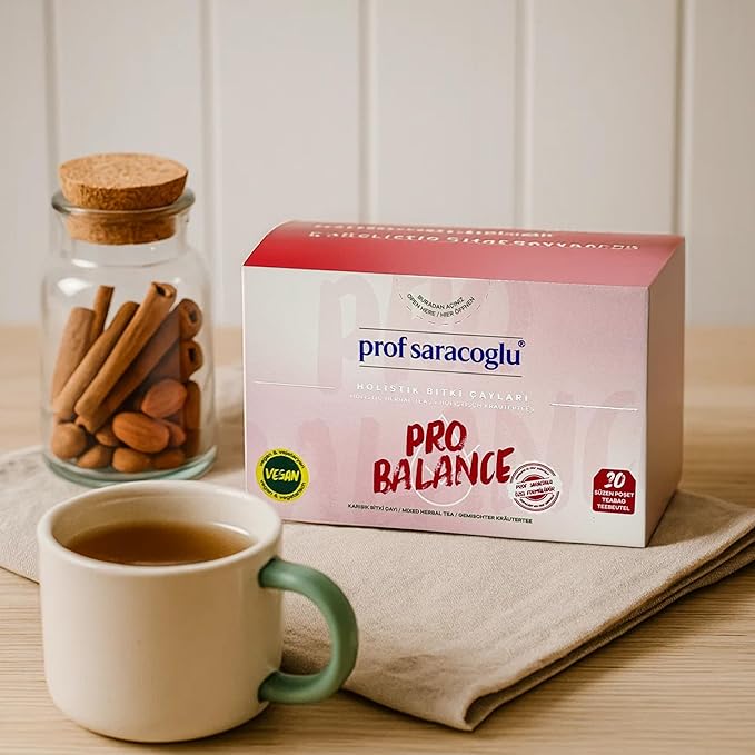 Prof Saracoglu Pro Balance Mixed Herbal Tea | Caffeine-Free Tea Bags | Blood Pressure Tea & Blood Sugar Tea for Healthy Blood Pressure & Blood Sugar Support | 20 Counts Mixed Herbal Tea Bags