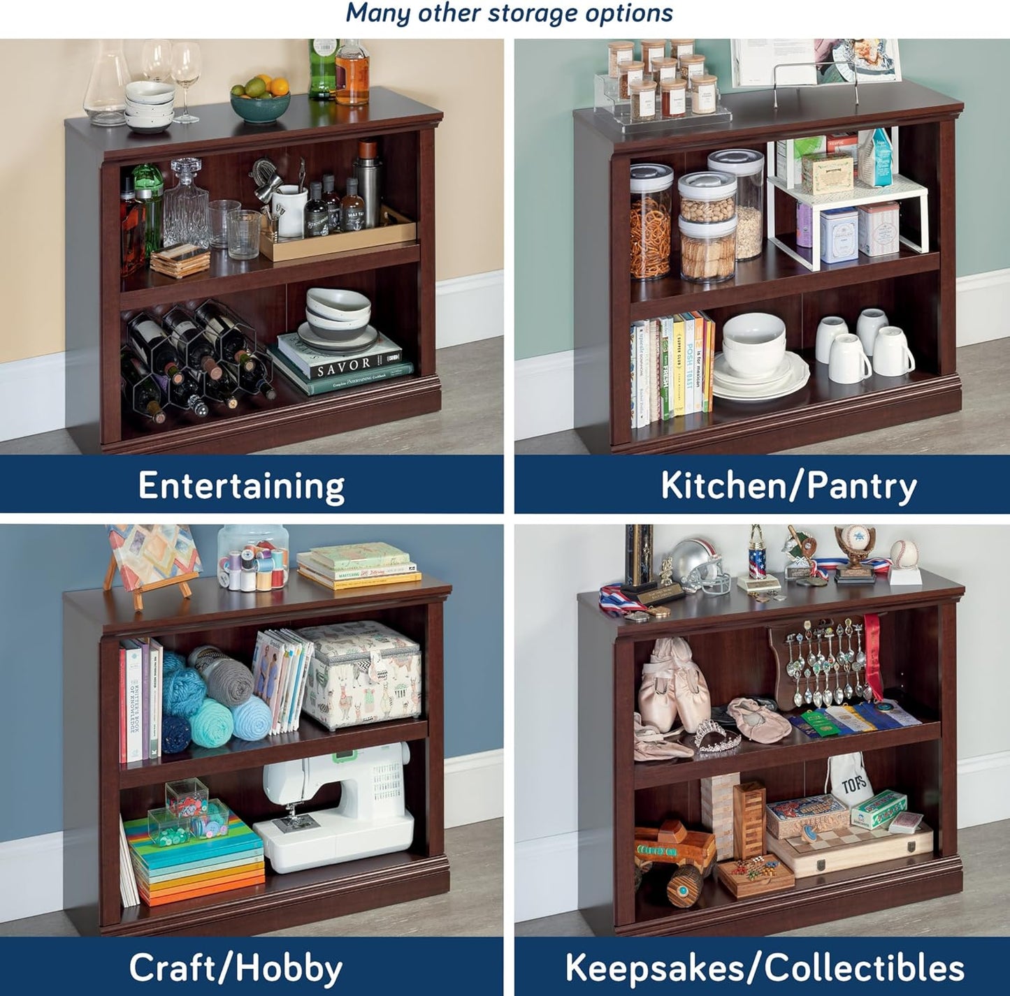 Sauder Miscellaneous Storage 2-Shelf Bookcase/ book shelf, Select Cherry finish