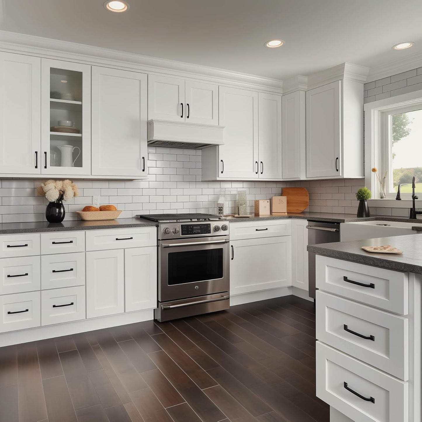 Solid Wood Wall Cabinet,Shaker Style Wall-Mounted Kitchen Storage Cabinet with Soft-Close Doors, RTA Pantry Organizer for Bathroom, Garage, Laundry (Origami White, 33" W x 24" D x 24" H)