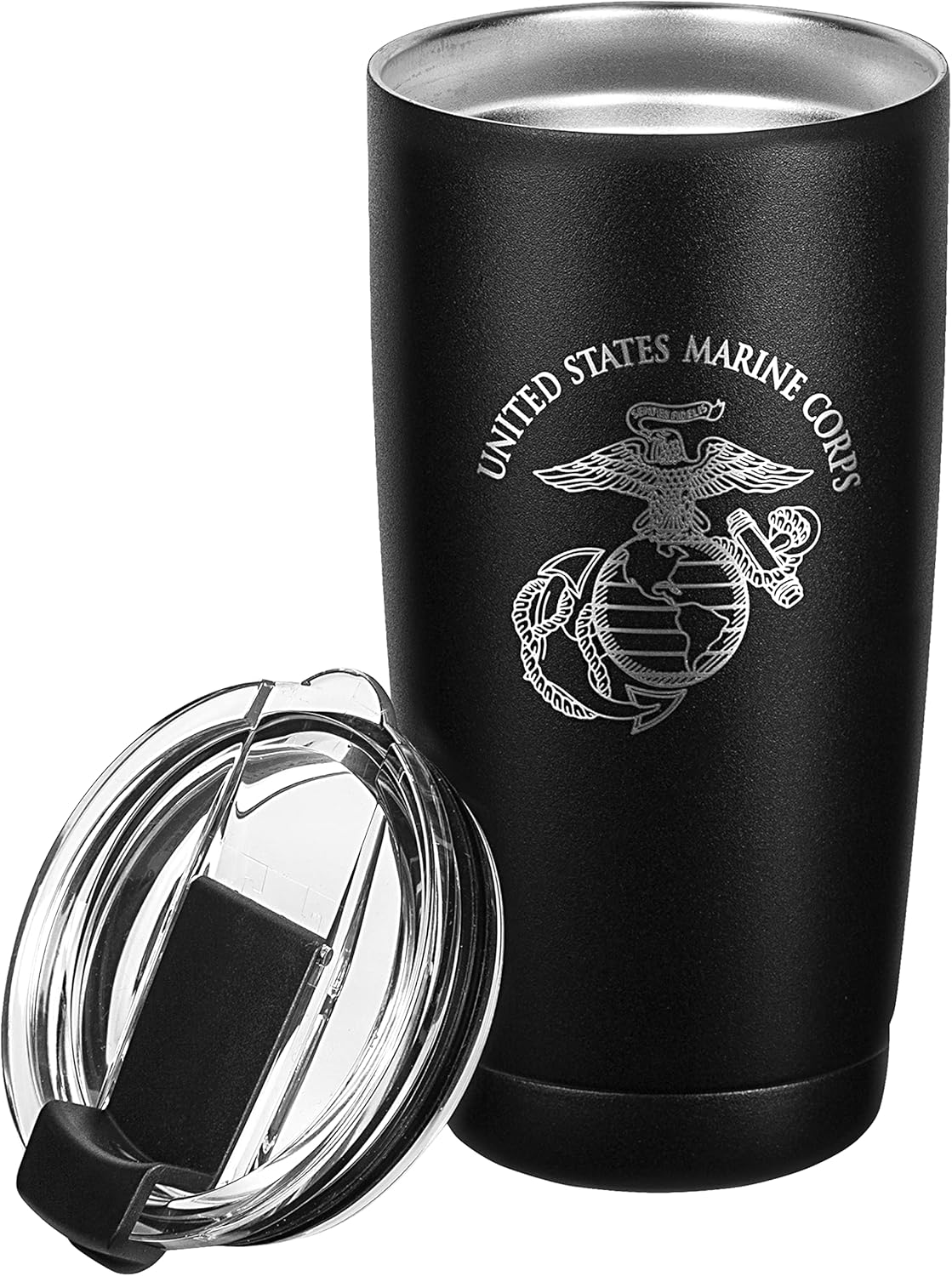Military Gift Shop Marine Corps 20oz Insulated Tumbler-Double-Walled Stainless Steel Travel Cup-Durable & Leakproof-Disabled Vet Owned Business USMC 20oz Tumbler