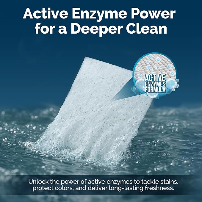 Steam and Go Premium+ Laundry Detergent Sheets – 5in1 Dissolvable Sheets with Enzymatic Cleaning, Antibacterial Action, Color Protection, Fresh Fragrance & Purifying – Boutique Hotel Scent, 30 Ct