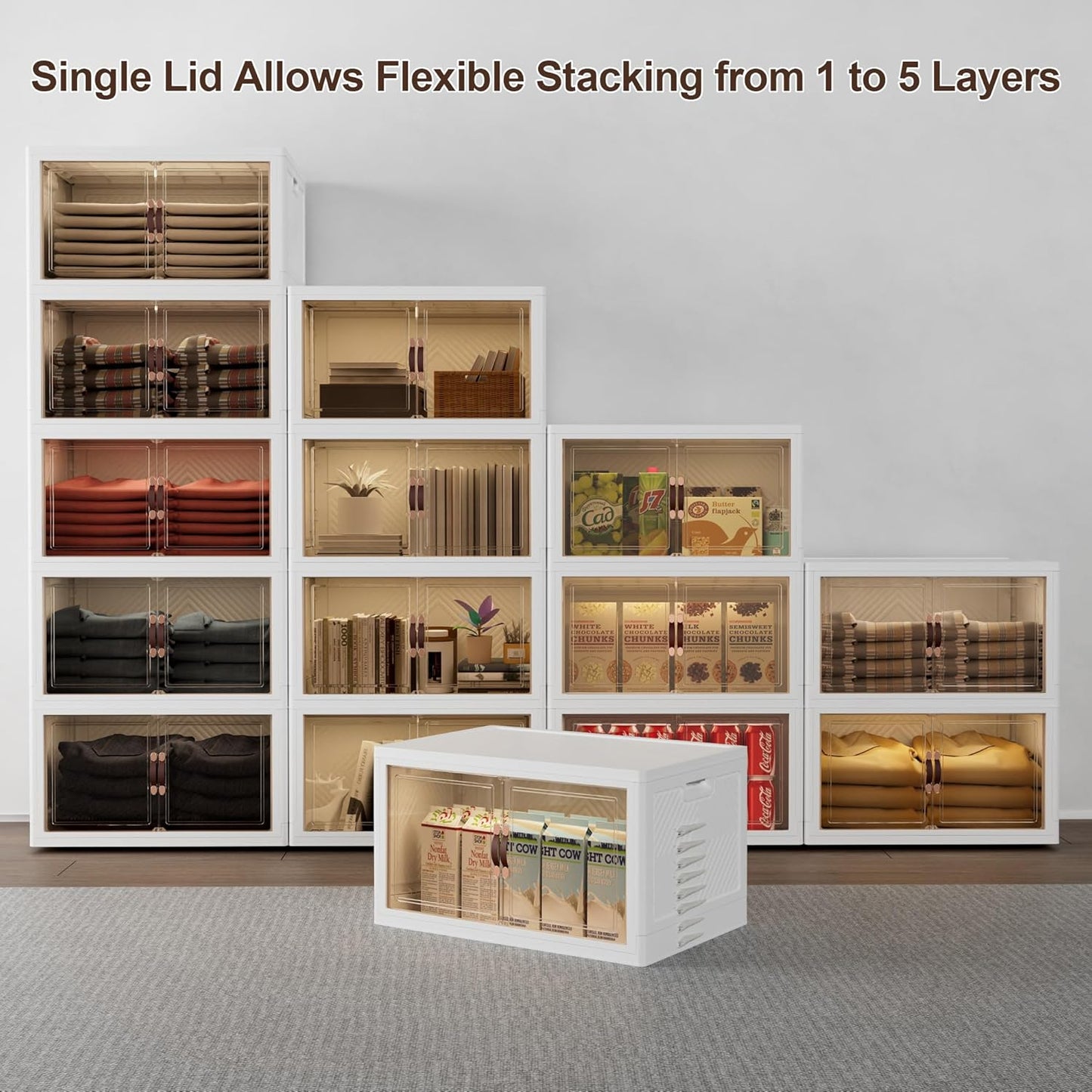 JOYMOOP Foldable Storage Cabinet Top Cover, Fits XL Storage Boxes, Durable, Easy to Install, Dustproof and Waterproof, White