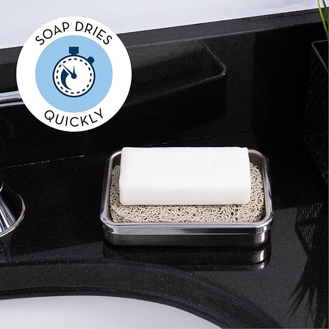 S&T INC. Bar Soap Holder for Kitchen, Bathroom, and Soap Dish, 6 Pack, Assorted, 2.9 inches by 4.4 inches