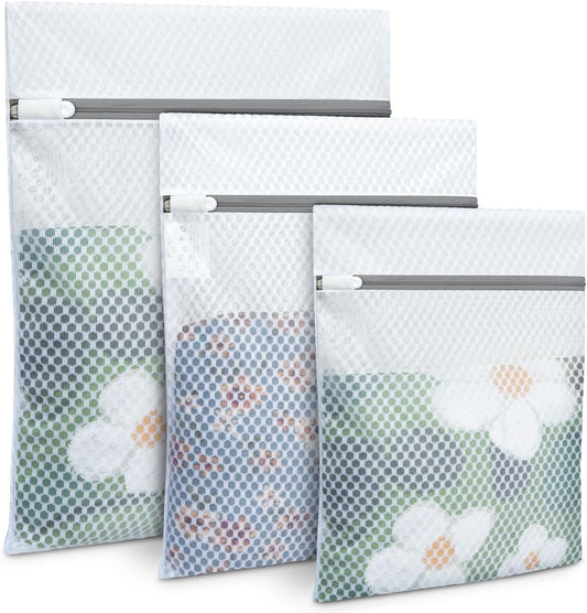 BAGAIL Laundry Bags Mesh Wash Bag for Intimates Lingerie and Delicates,3Pcs(Honeycomb, 1S, 1M, 1L)