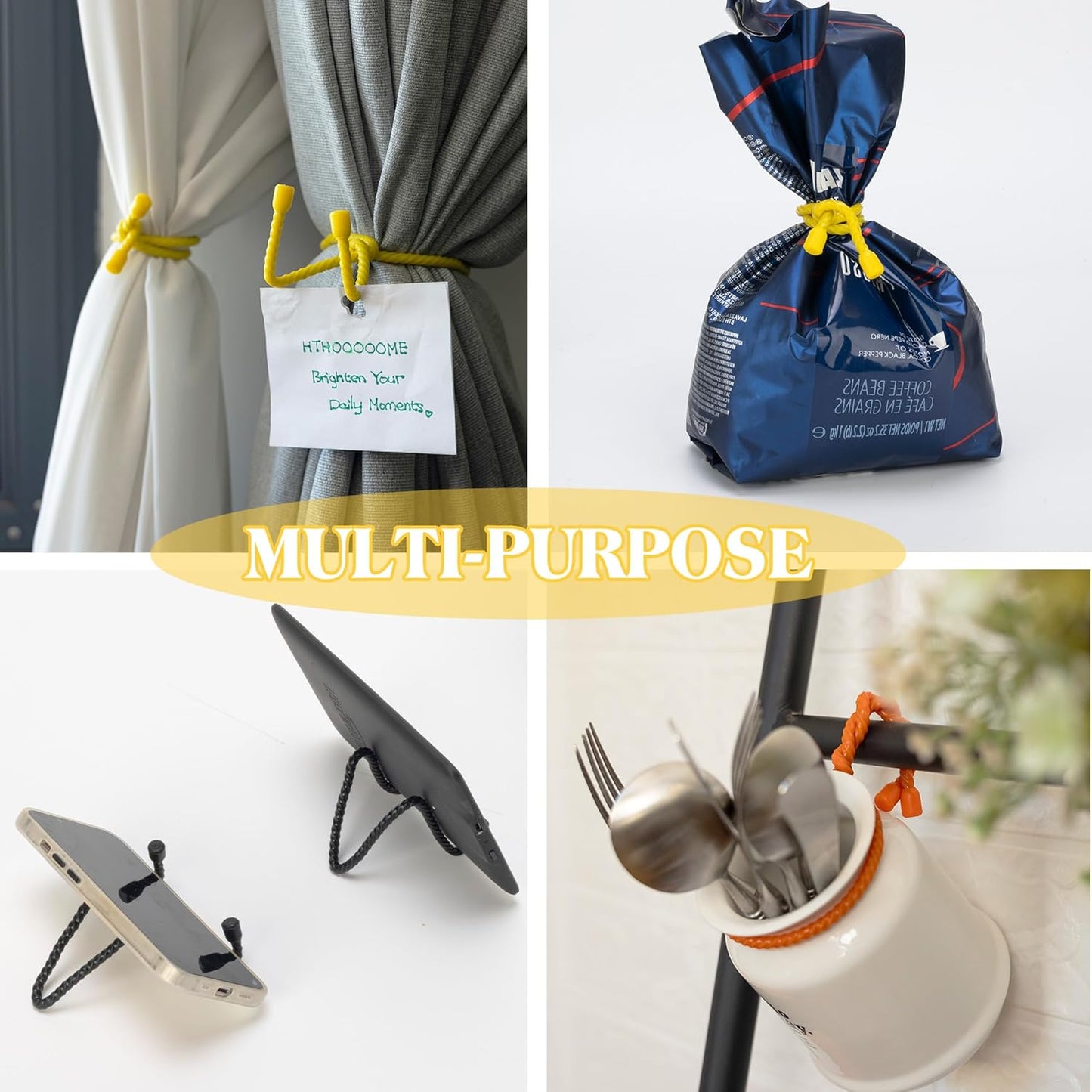 15 Pack 4-Inch, 6-Inch, 12-Inch, 18-Inch, 24-Inch Silicone Cable Ties - Reusable, Bendable Rubber Twist Ties to Organize & Bundle Cords, Wires (3 Colors)