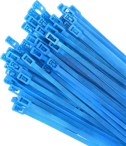 250 Count 10 Inch Reusable Cable Ties Blue – Heavy Duty Releasable Zip Ties, 36 LBS for Electronics, Gardening, and Multi-Purpose Bundling