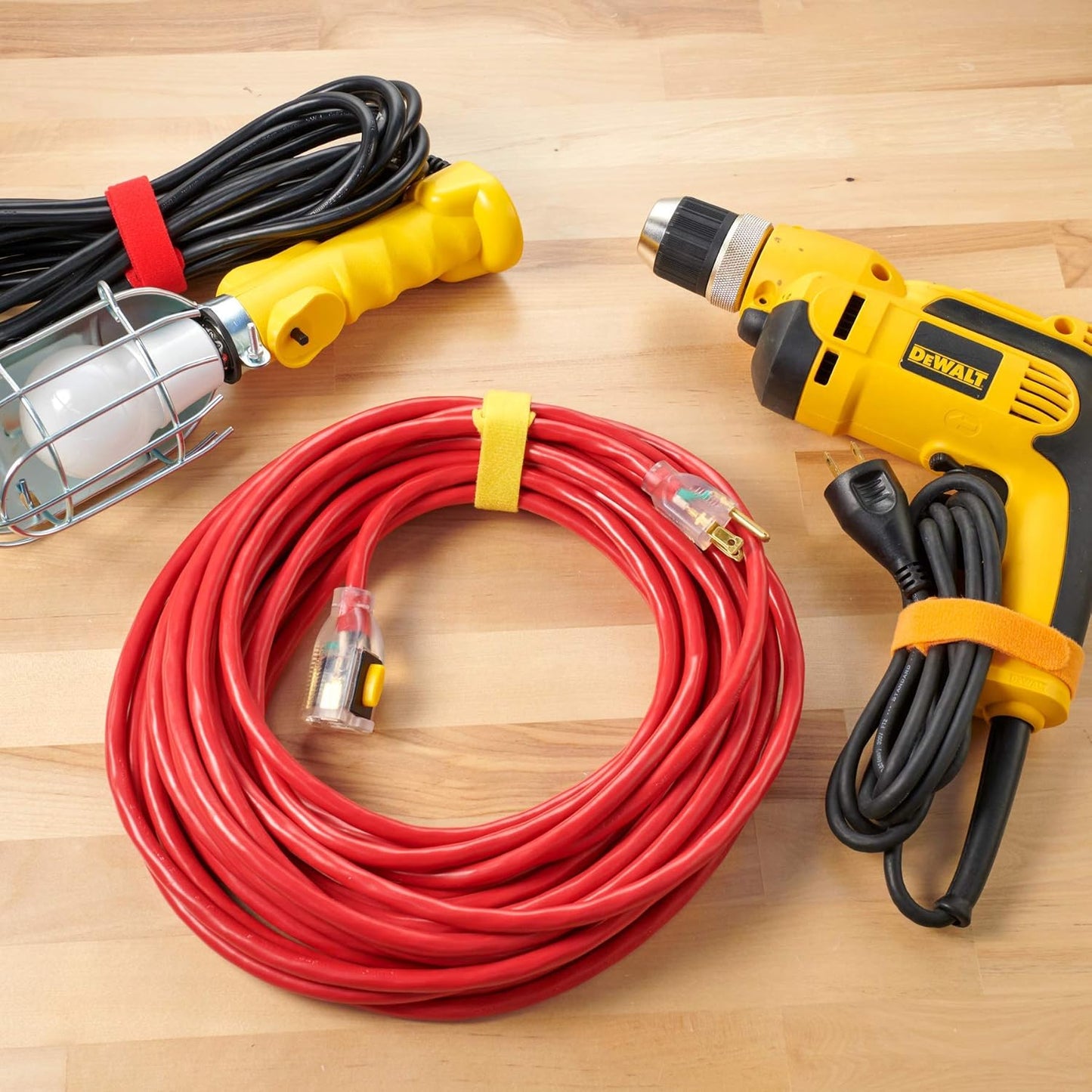 Self-Gripping Cable Ties by Wrap-It Storage, Multi-Color, 12 Inch Straps (20-pack) – Reusable Hook and Loop Cord Organizer Cable Ties for Cord Management and Desk or Office Organization