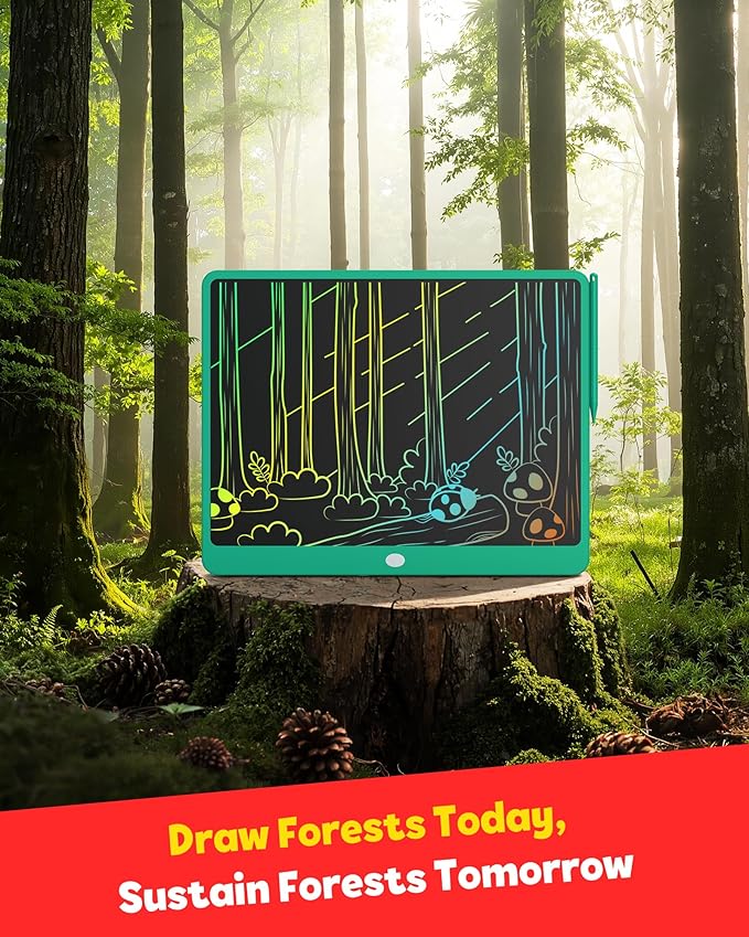 TEKFUN LCD Writing Tablet for Adults, Large Doodle Board, 16 Inch Colorful Drawing Tablet Writing Pad, Toddler Toys for 3 4 5 6 7 8 9 Year Old Girls Boys Teen, Birthday Gifts for Kids (Green)