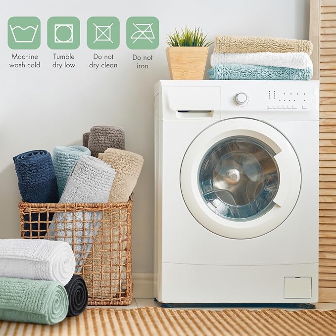 Madison Park Splendor Reversible 100% Cotton Tufted Bathroom Rug-3000 GSM Hotel Quality Luxurious Plush Medium Pile Bath Mat Absorbent, Quick Dry, Shower Room Décor, 24x72 Green