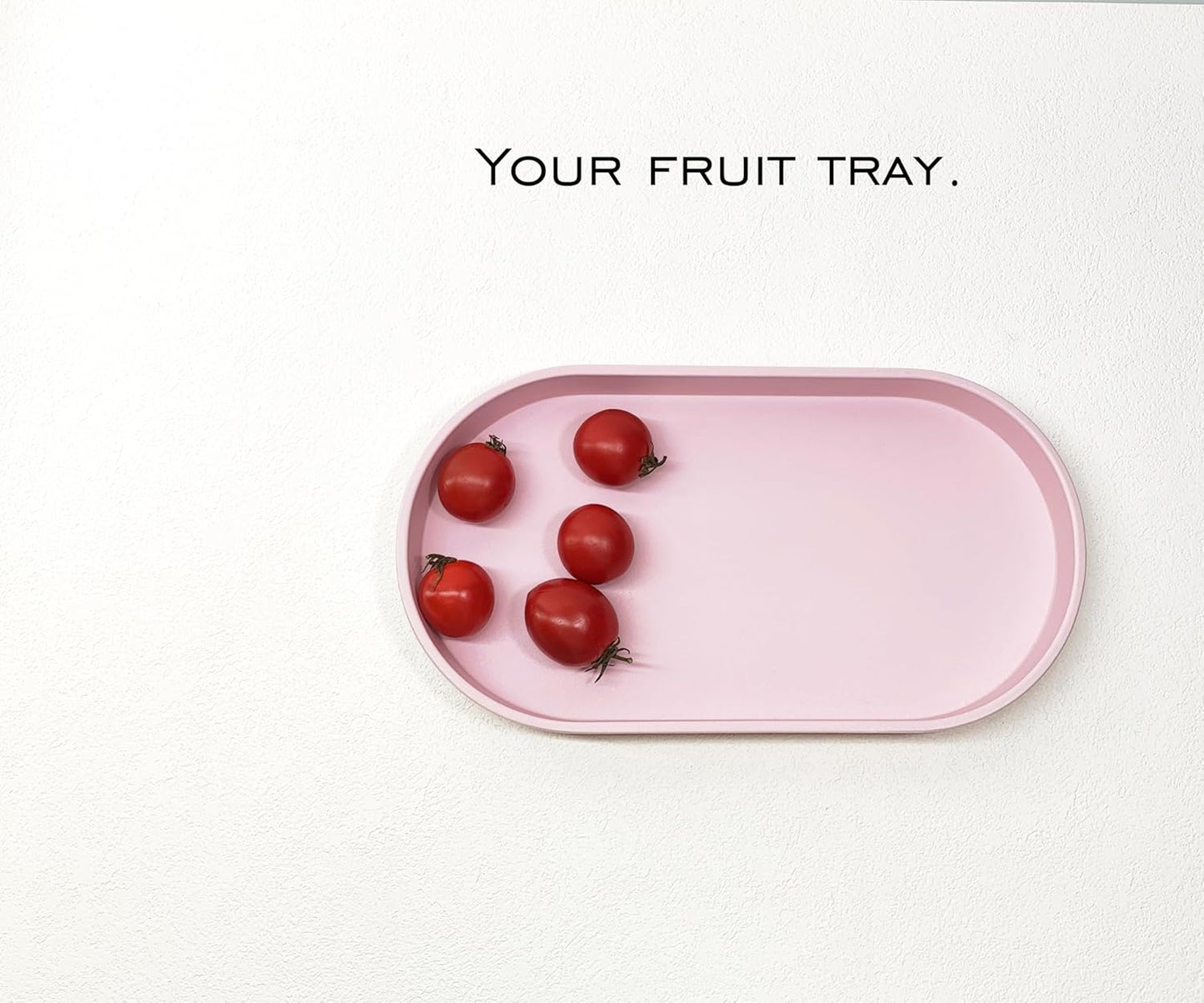 Pink Small Tray (10 inch), Oval Tray for Bathtub Bathroom Vanity Items, Countertop Organizer, Soap, Perfume.