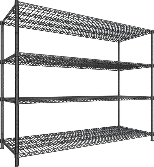 68.1"W Storage Shelves 2500LBS Wire Shelving Unit, Garage Shelving Heavy Duty, Adjustable Metal Shelves for Garage, Pantry, Kitchen, Basement, Warehouse, Business 68.1"W x 20.9"D x 70.9"H