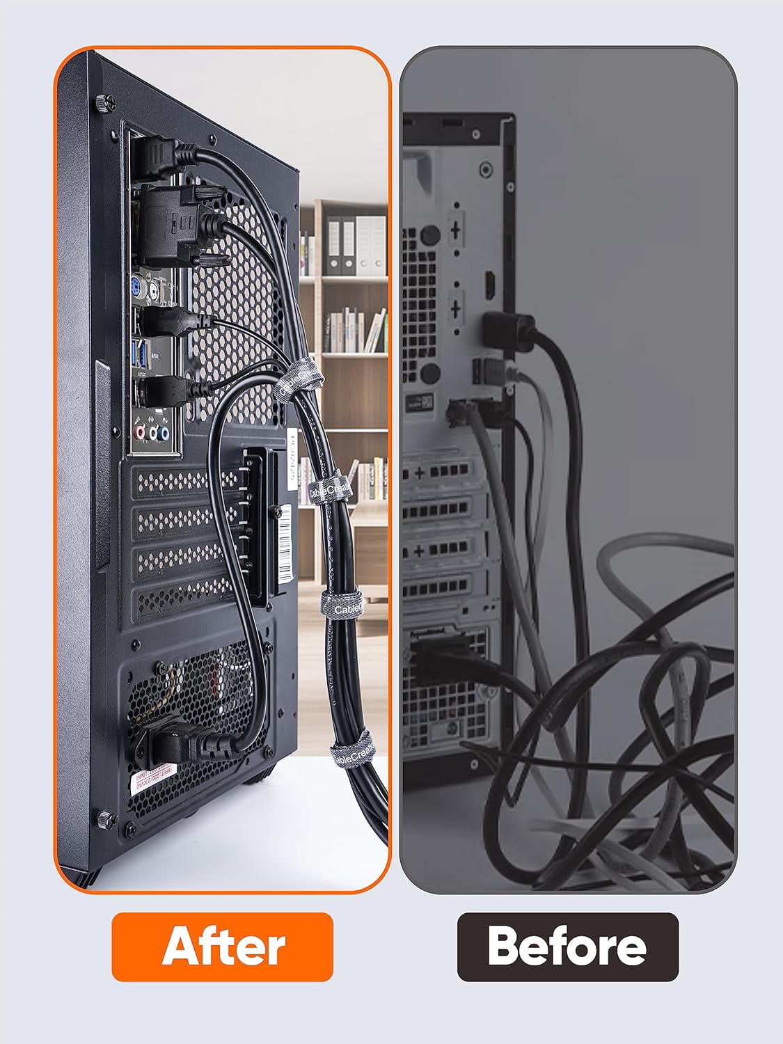 CableCreation Cable Ties, 60PCS Reusable Fastening Cable Management/wire Organizer Cord/Tie Wrap, Nylon Adjustable Cord Organizer, 6 Inch /8.7 Inch (Multi-Colored)