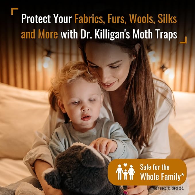 Dr. Killigan’s Moth Traps & Cedar Planks - Clothes Protection Combo – for Preventing and Eliminating Clothing Moths in Closets, Drawers & Storage