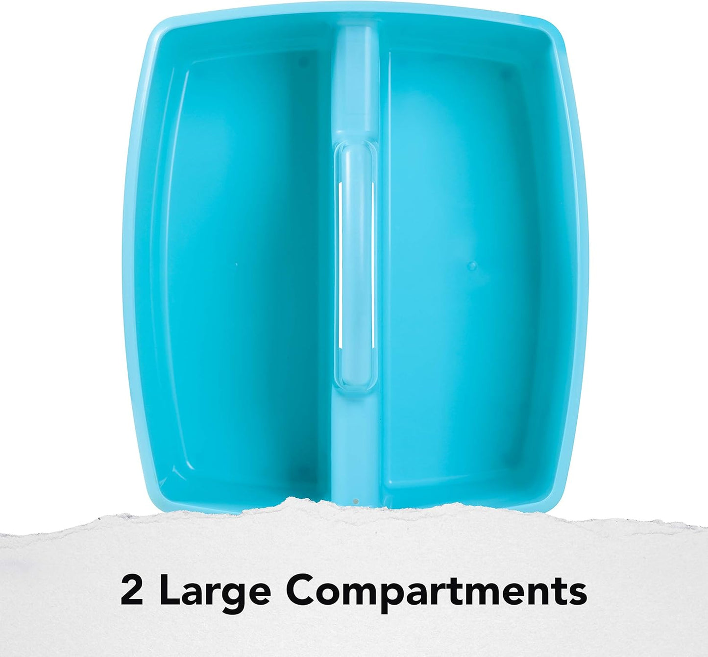 Storex 2-Compartment Large Caddy – Multipurpose Classroom Organizer with Handle, Teal, 6-Pack (00959U06C)