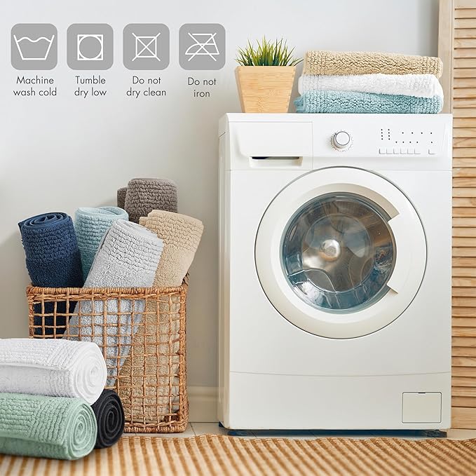 Madison Park Splendor Reversible 100% Cotton Tufted Bathroom Rug-3000 GSM Hotel Quality Luxurious Plush Medium Pile Bath Mat Absorbent, Quick Dry, Shower Room Décor, 20x30 Grey