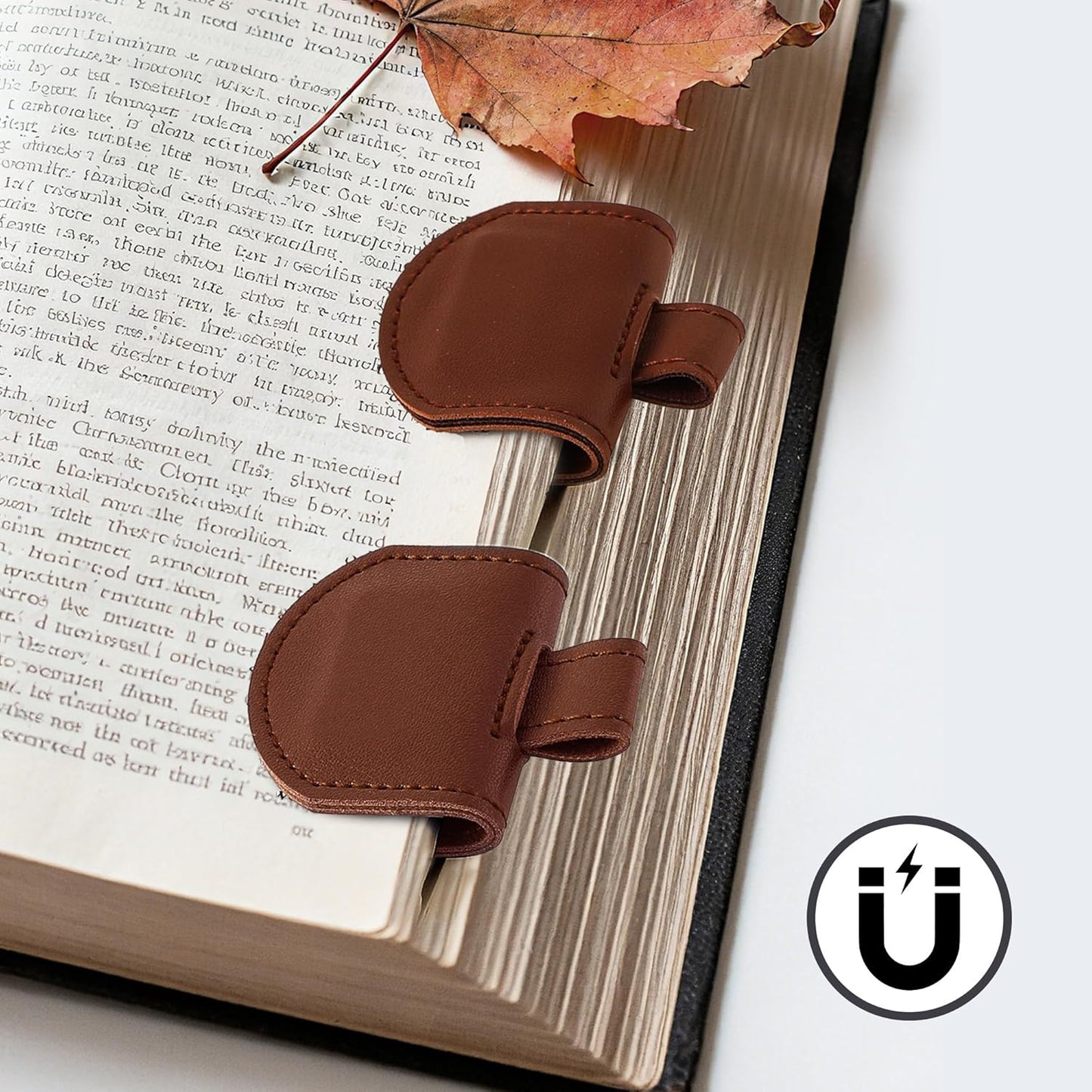 Magnetic Pen Loop Holder, Pencil Holder for Notebooks, Journals, Calendars, PU Leather 3 Pack