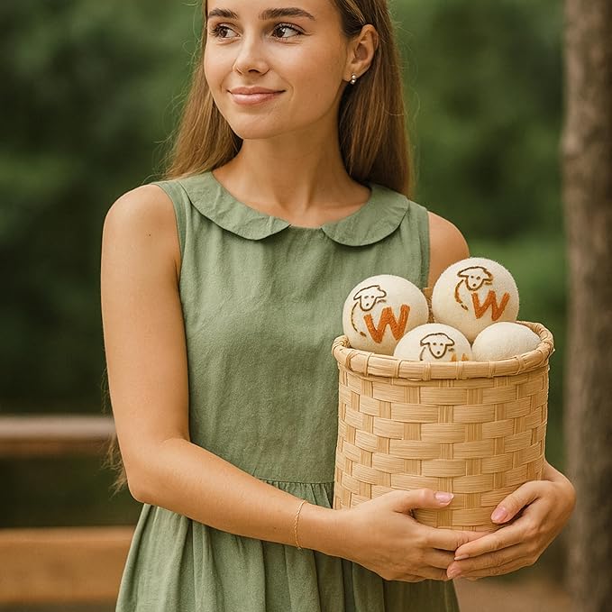 Woolly’s Wool Dryer Balls (Pack Of 3) | 100% Pure New Zealand Wool | Reduces Drying Time up to 40% | Chemical-Free Fabric Softener