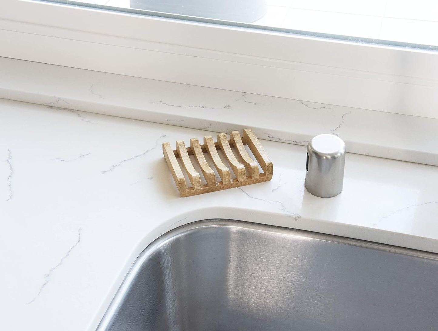 Bamboo Naturals Bar Soap Dish for Sink or Shower, Odor Resistant Tray, Sustainable Bamboo Wood Holder, Great for Bathrooms and Kitchens, 2 Pack