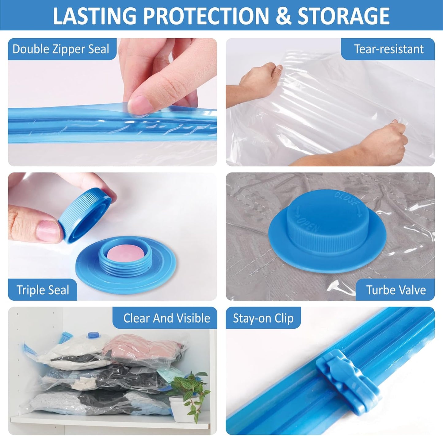 Cozy Essential Travel Vacuum Bags with Rechargeable Electric Pump, 10 Pack Vacuum Travel Bags for Luggage and Suitcase, Vacuum Seal Space Saver Compression for Clothes Clothing