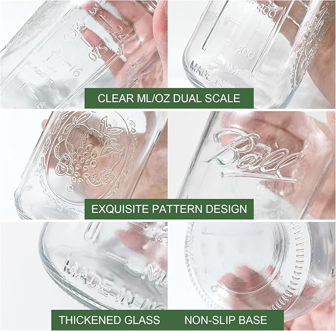 2 Pack Fermentation Jar Kit,32 oz Mason Jar Fermentation Kit with Fermenting Weights and Airlocks,Wide Mouth Mason Jar for Pickling, Canning and Sauce