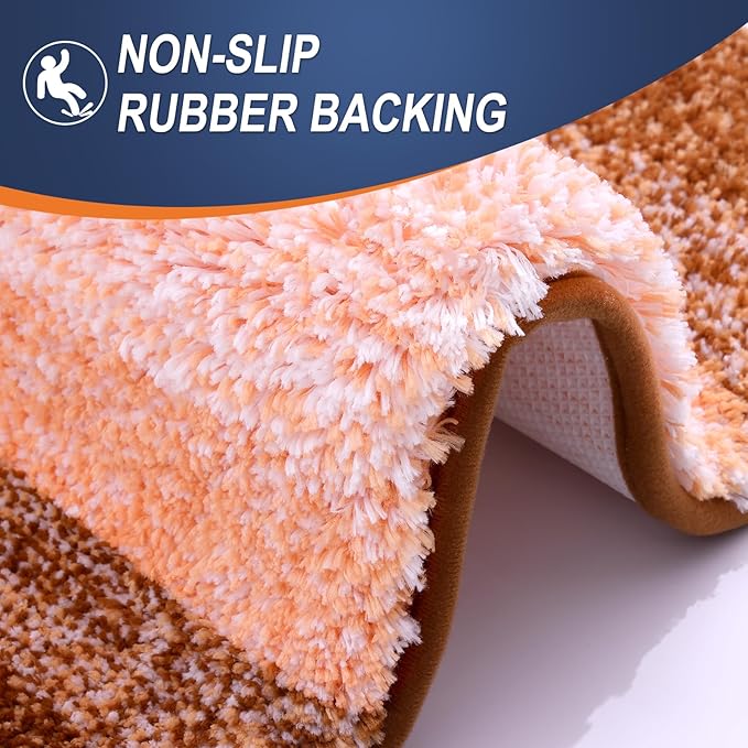 OLANLY Bathroom Rugs Mat 30x20, Extra Soft Absorbent Microfiber Bath Rugs, Rubber Backing, Quick Dry, Machine Washable Bath Mats for Bathroom Floor, Tub and Shower, Home Decor Accessories, Orange