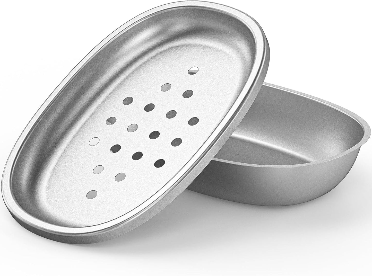 Double Layers Metal Soap Dish,Stainless Steel Soap Holder with Draining Tray for Bathroom Shower, Kitchen Sink, Highly Reliable and Durable