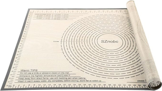 Extra Large Silicone Pastry Mat 34x26 Inch - Nonstick Baking Mats with Measurements, Great for Dough Rolling, Pastry, Pie Crust, Fondant, Cookies, Bread, Pasta, Pizza, Counter Mat