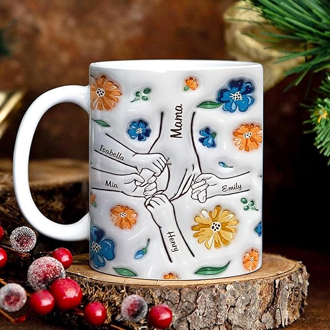 LOVELYPOD Custom Mom Mug with Kids Names, Mama Coffee Cup, Mothers Day Mug, Personalized Coffee Mugs, Christmas Gifts, Mothers Day Mugs for Mom, Mama Gifts
