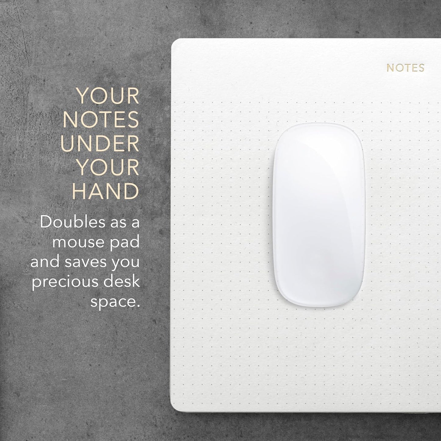 Mouse Pad Notepad for Professionals, 3 Pack, 9.8" x 7.9", 150 Sheets (50 Each), Minimalist, Gold Foiled, Dotted Layout, Executive's Desk Note Pad, To Do List Notepad, Eco-friendly, FSC™ Certified Planner Pad