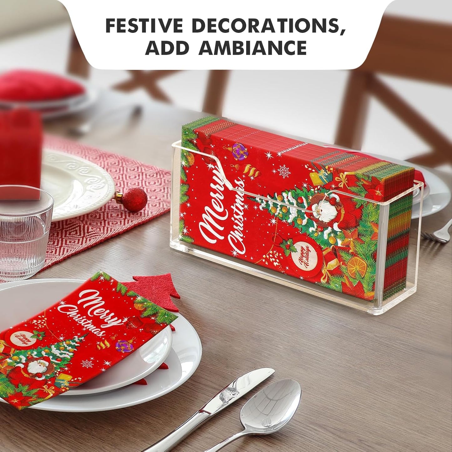 Acrylic Guest Towel Holder for Bathroom, Clear Waterproof Splashing Vertical Napkin Holder for Kitchen, Disposable Hand Towel Holder, Modern Dining Table Napkin Tray for Home, Hotel, Office