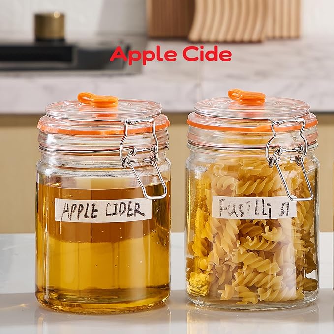 Jillmo Glass Fermentation Jar, 700ml Fermenting Kit for Making Sauerkraut, Hot Sauce, Mead, Cider and More, Pack of 2