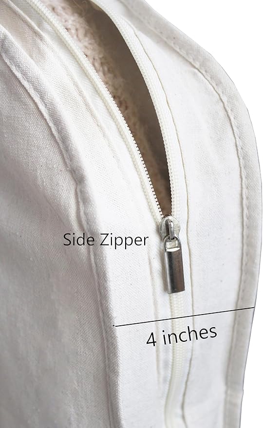 100% cotton canvas garment bags for closet storage and travel 4" Gussets bags with Side Zipper for clothes,coats,jackets,shirts,dresses garment cover for hanging clothes storage (24 * 42 * 4")