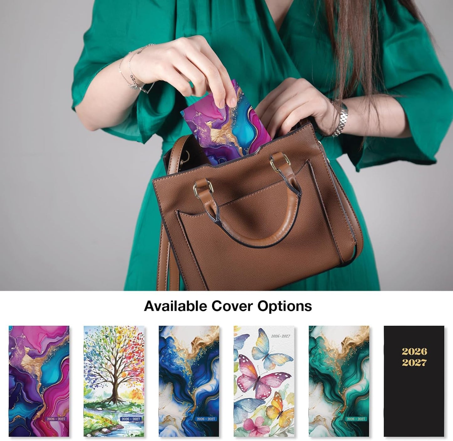 2-Year Monthly Pocket Planner/Pocket Calendar, 3.5"x6.5", 2026-2027: Weekly Planner/Weekly Agenda/Monthly Calendar Organizer (Pink Purple Marble)