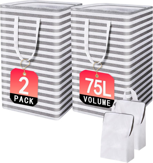 Large Collapsible Laundry Basket Hamper Bag Dirty Clothes Storage and Organization for Bedroom Bathroom Dorm Room College with Handleswith Easy Carry Clothes