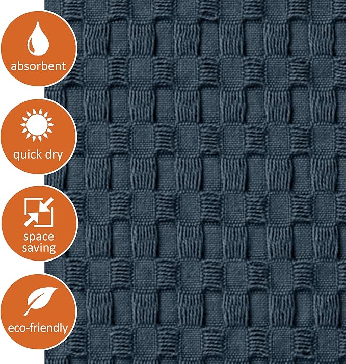 GILDEN TREE Bathroom Mat Absorbent Cotton Quick Dry for Shower, Bath & Bathtub Washable Thin, Modern Style (Midnight Blue)