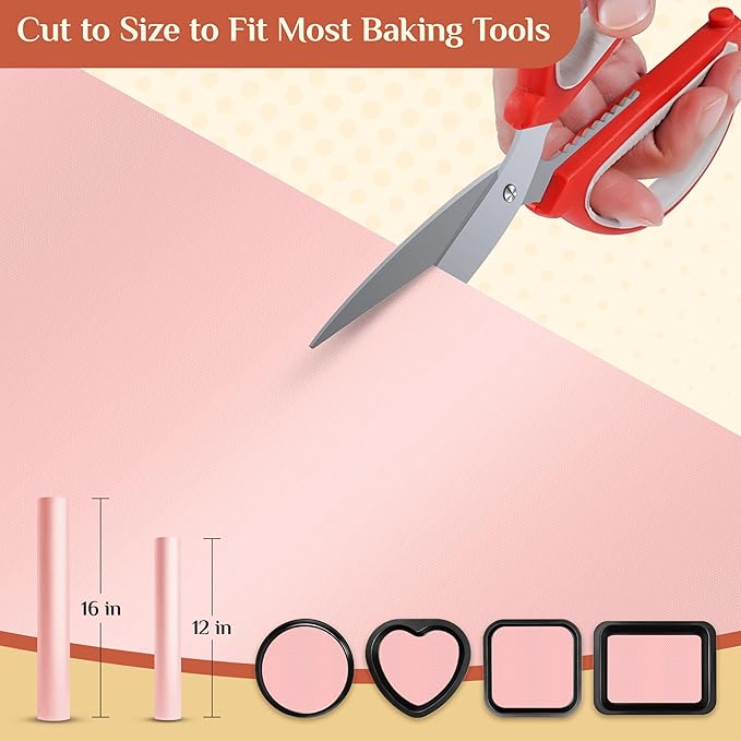 Silicone Baking Mat, 16 IN x 6 FT Free Cutting Baking Sheet, Non-Stick Reusable Dough & Pastry Mat, Non-Slip Silicone Mat Roll for Air Fryer Liner, Freeze Dryer, Oven Baking Pan, Kitchen Counter