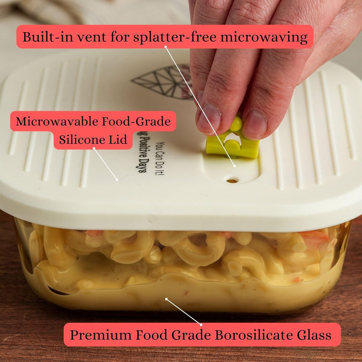 Ai Love Peace Soup Container with Dual Lids,26 oz Borosilicate Glass Lunch Box | Leakproof Lid+ Microwave &Safe Freezer Lid, Stackable,Glass Meal Prep Food Storage,Perfect for Work & Soup Lovers Gift.