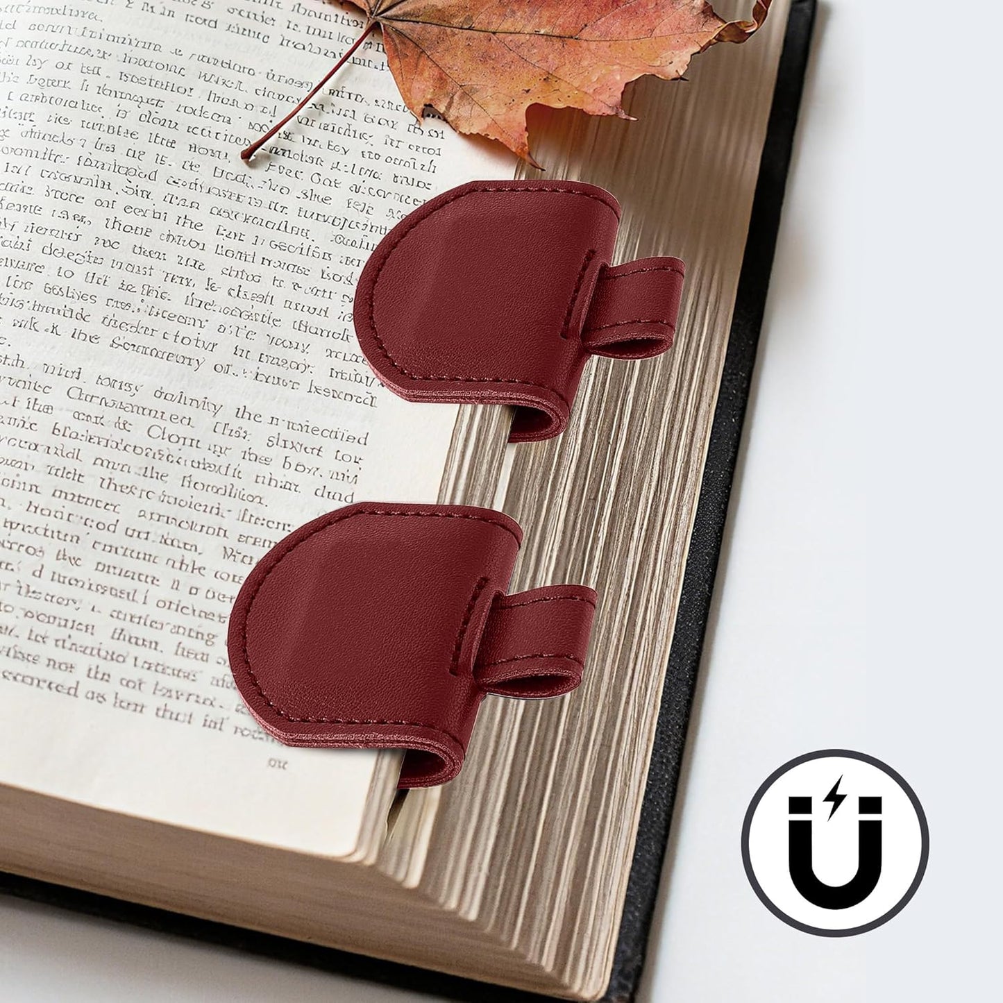 Magnetic Pen Loop Holder, Pencil Holder for Notebooks, Journals, Calendars, PU Leather 3 Pack