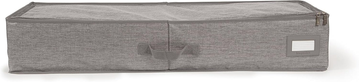 Covermates Keepsakes - Underbed Storage Bag - ID Window - Reinforced Handles - Indoor Storage, Grey Heather