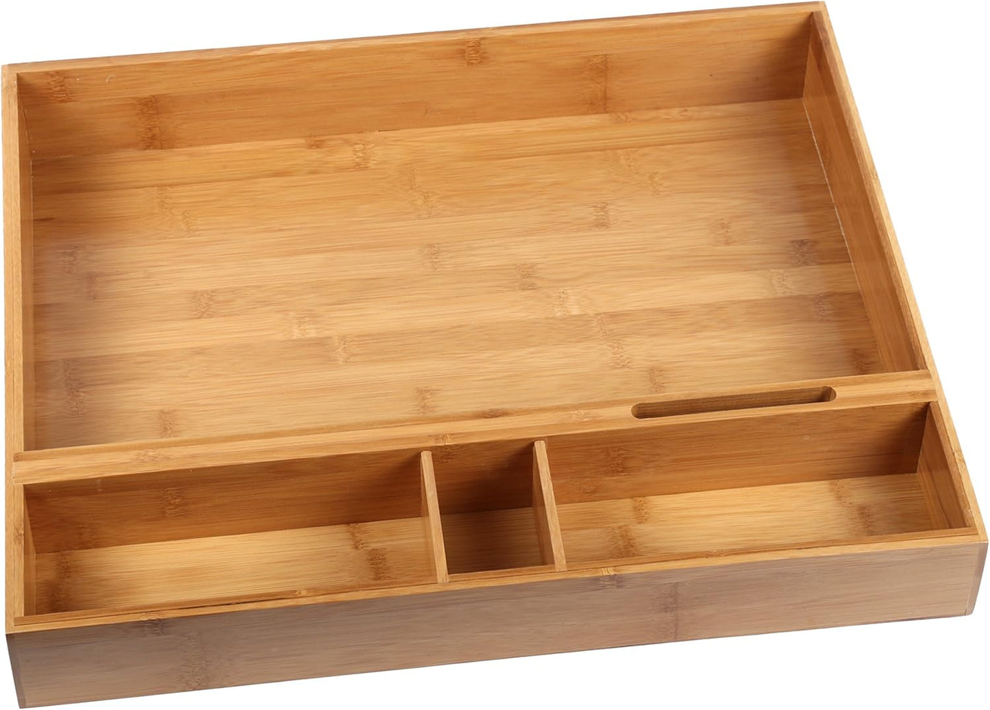 Natural Bamboo Coffee Station Organizer Tray – Multipurpose Storage for Coffee Accessories, Tea, and Condiments – Ideal for Kitchen Countertops, Restaurants & Buffet Stations (15” x 18.3”)