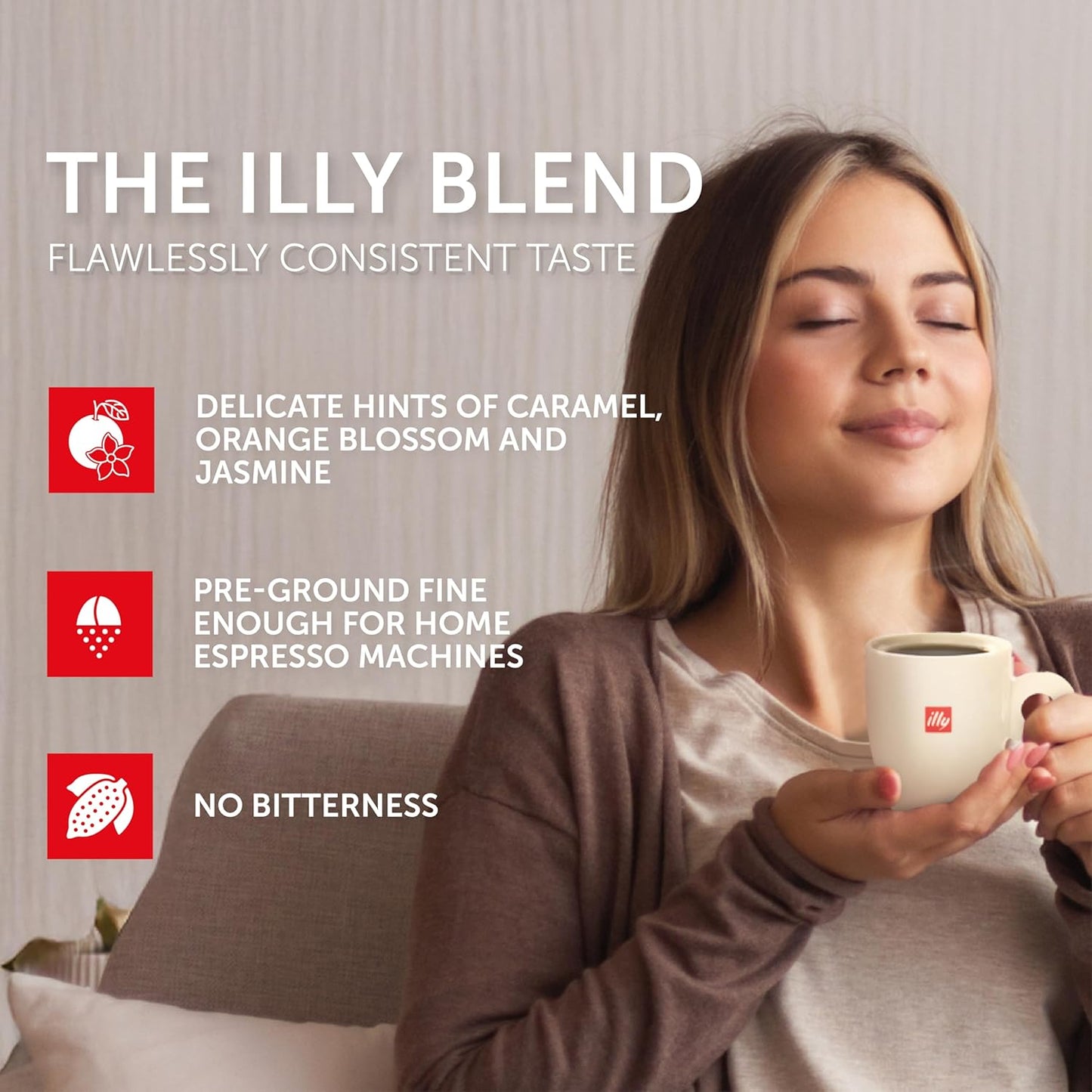 Illy Ground Espresso Coffee, Decaffeinated - Medium Roast - Mild & Balanced - 100% Arabica - Pre-Ground for Espresso - Pressurized Packaging Sealed for Freshness- 8.8oz (Pack of 12)