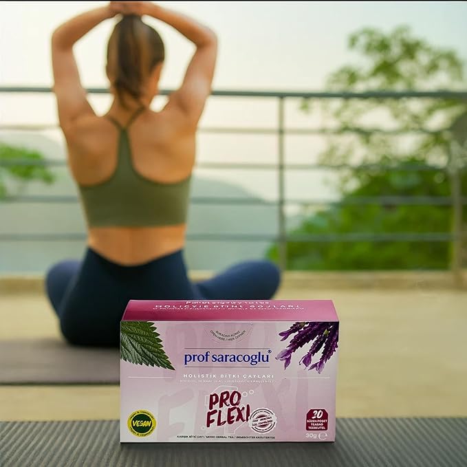 Prof Saracoglu 1 Box Pro-Flexi Herbal Tea – Caffeine-Free Herbal Infusion with Organic Nettle Leaf, Relaxing Bedtime Brew for Evening Routine, 20 Tea Bags in Resealable Box