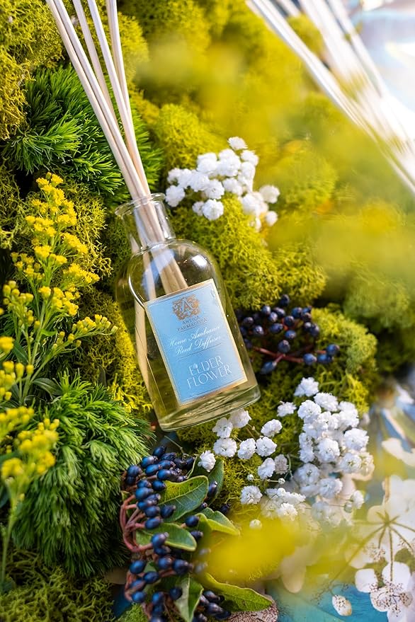 Antica Farmacista Home Ambiance Diffuser - Long-Lasting Reed Scent Diffuser - Luxury Room Freshener Gift - Elderflower, 3.4 fl oz