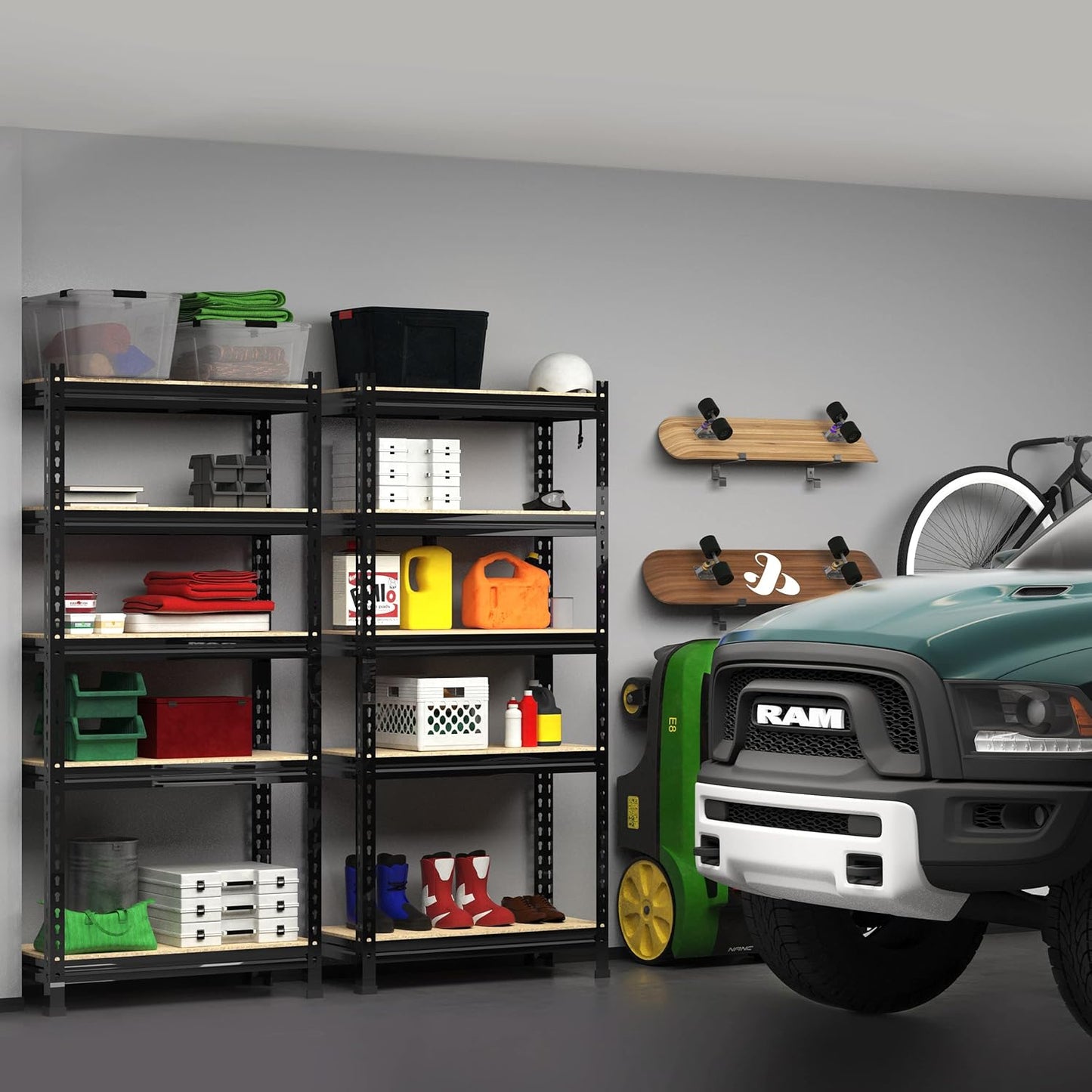 PrimeZone Storage Shelves 3 Pack 5 Tier Adjustable Garage Storage Shelving, Heavy Duty Metal Storage Utility Rack Shelf Unit for Warehouse Pantry Closet Kitchen, Black